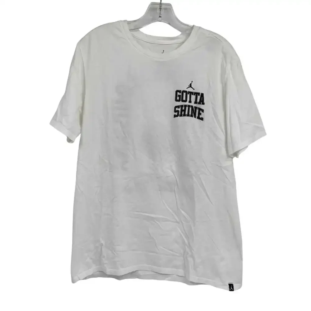 Jordan White Short Sleeve Basic T-Shirt | Size L